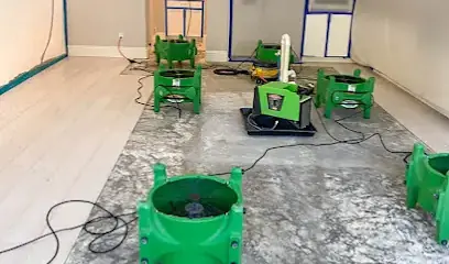 Air movers and containment drying a water-damaged room in Dublin, CA